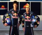 Sebastian Vettel ve Mark Webber, Red Bull pilotları Scuderia Yarış